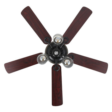 Lucas 52" Rustic Industrial Iron/Wood/Seeded Glass Mobile-App/Remote-Controlled LED Ceiling Fan - JONATHAN Y